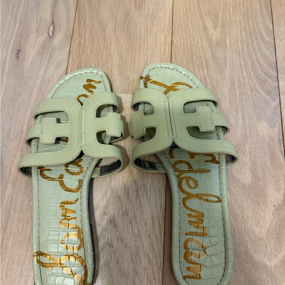 Brand New Sam Edelman Women's Green Slide Sandals